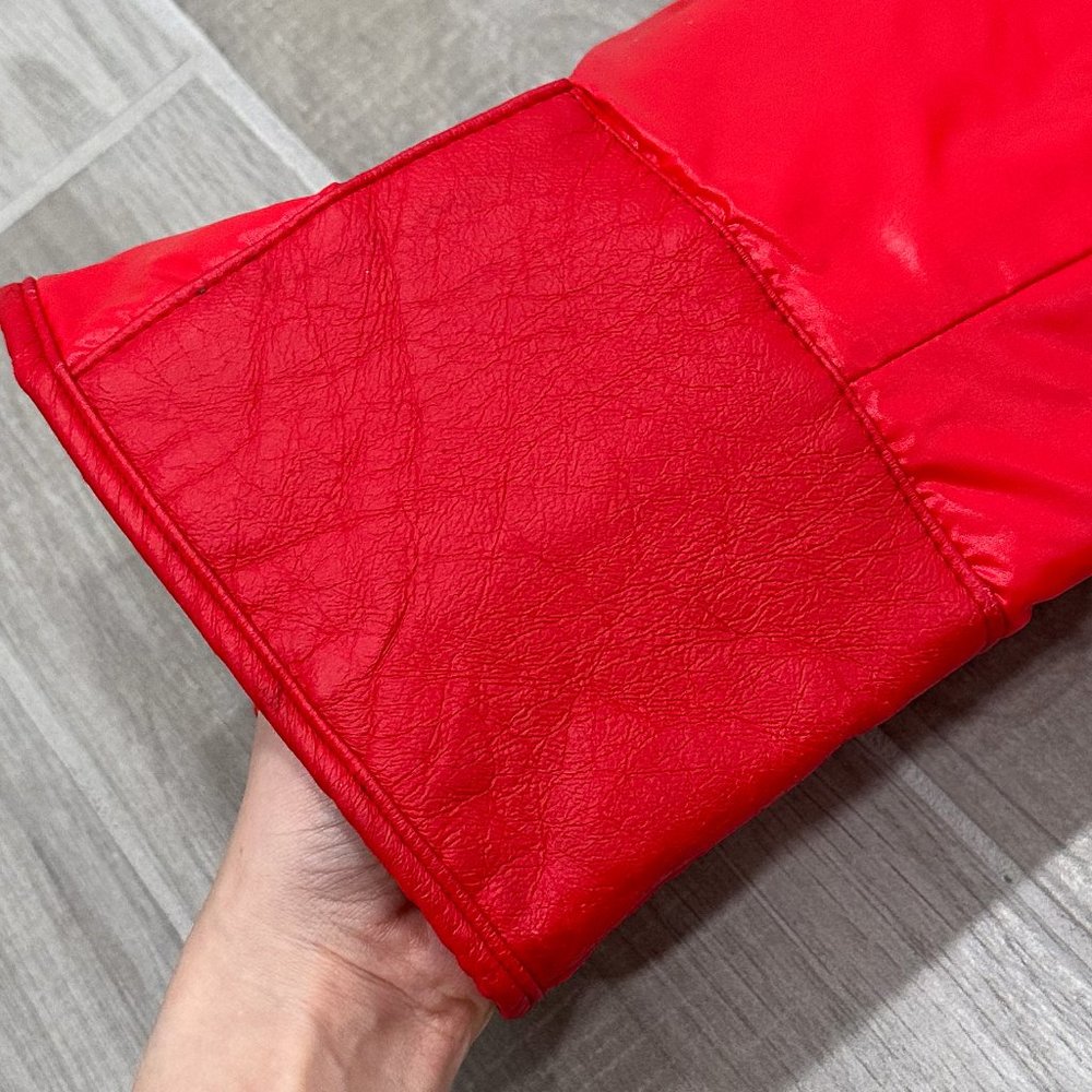 Vintage Sir Jac Nylon Puffer Side Zip Button Pants in Red Unisex Men’s Size M - Picture 15 of 16